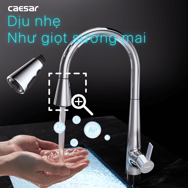 Hình ảnh Vòi Bếp Nóng Lạnh Gắn Chậu Caesar K905C