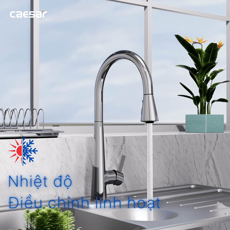 Hình ảnh Vòi Bếp Nóng Lạnh Gắn Chậu Caesar K905C