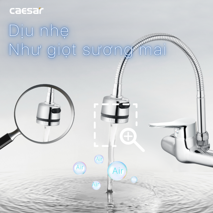 Hình ảnh Vòi Bếp Nóng Lạnh Gắn Tường Caesar K526C