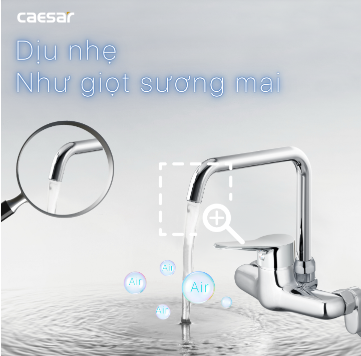 Hình ảnh Vòi Bếp Nóng Lạnh Gắn Tường Caesar K527C