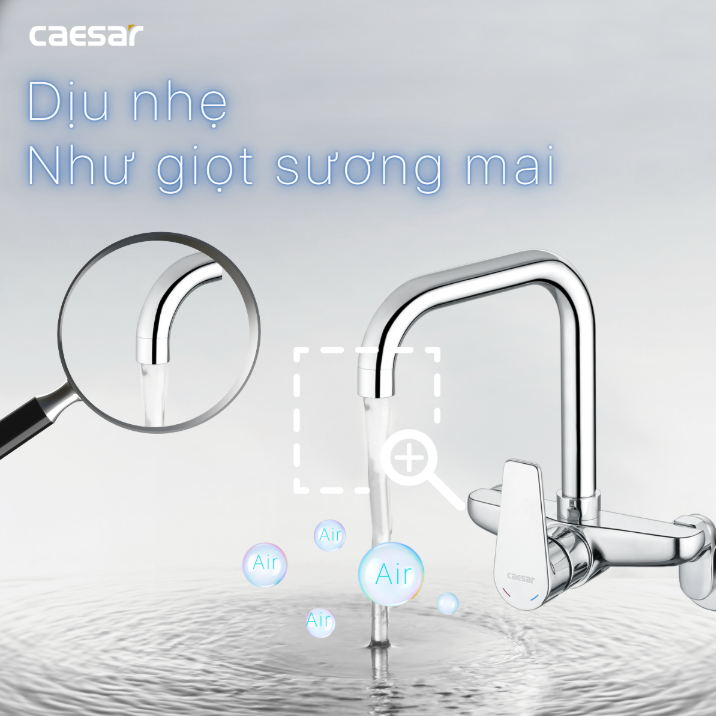 Hình ảnh Vòi Bếp Nóng Lạnh Gắn Tường Caesar K535C