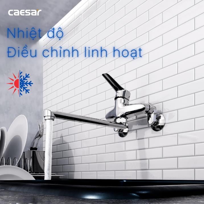 Hình ảnh Vòi Bếp Nóng Lạnh Gắn Tường Caesar K540C