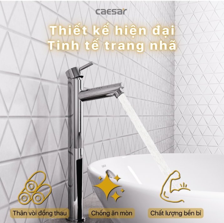 Vòi chậu Lavabo 1 đường lạnh Caesar B041CU